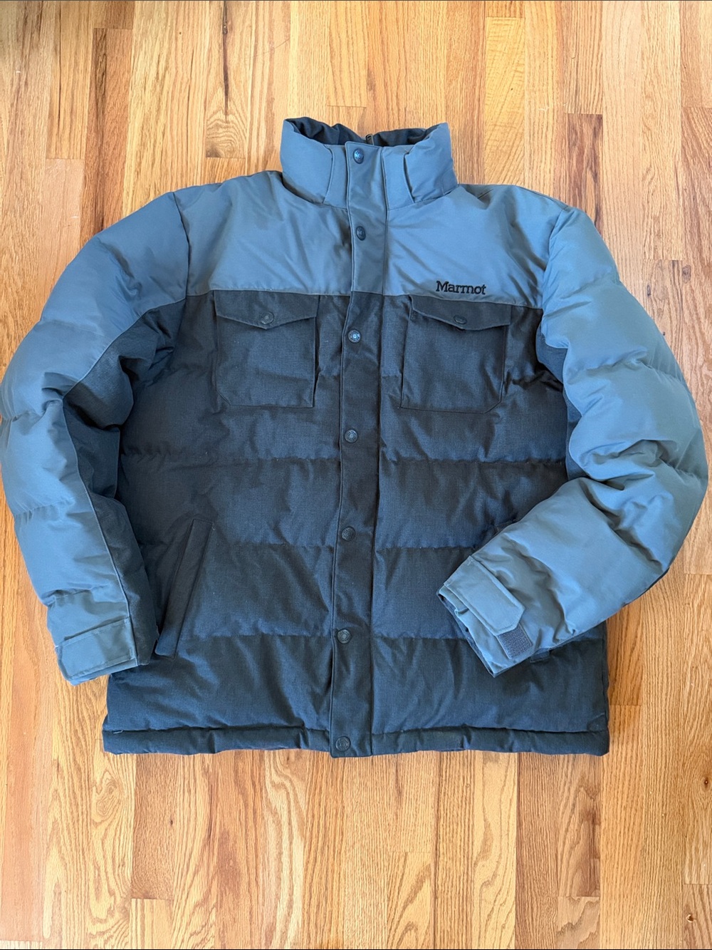 Marmot Men's Two-Tone Slate and Grey Puffer Down Jacket XXL/TTG